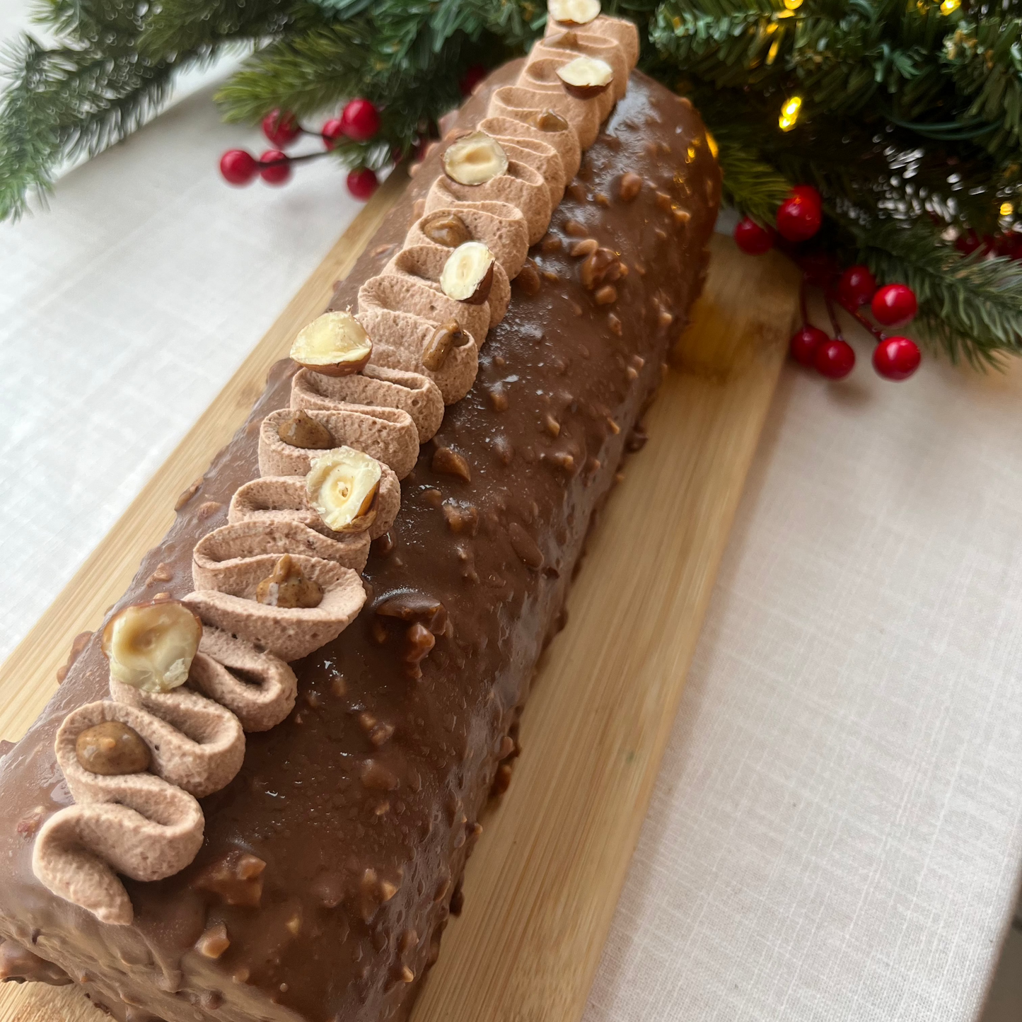 Buche de Noël chocolat noisette