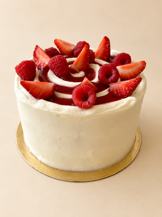 Gateau fraise framboise